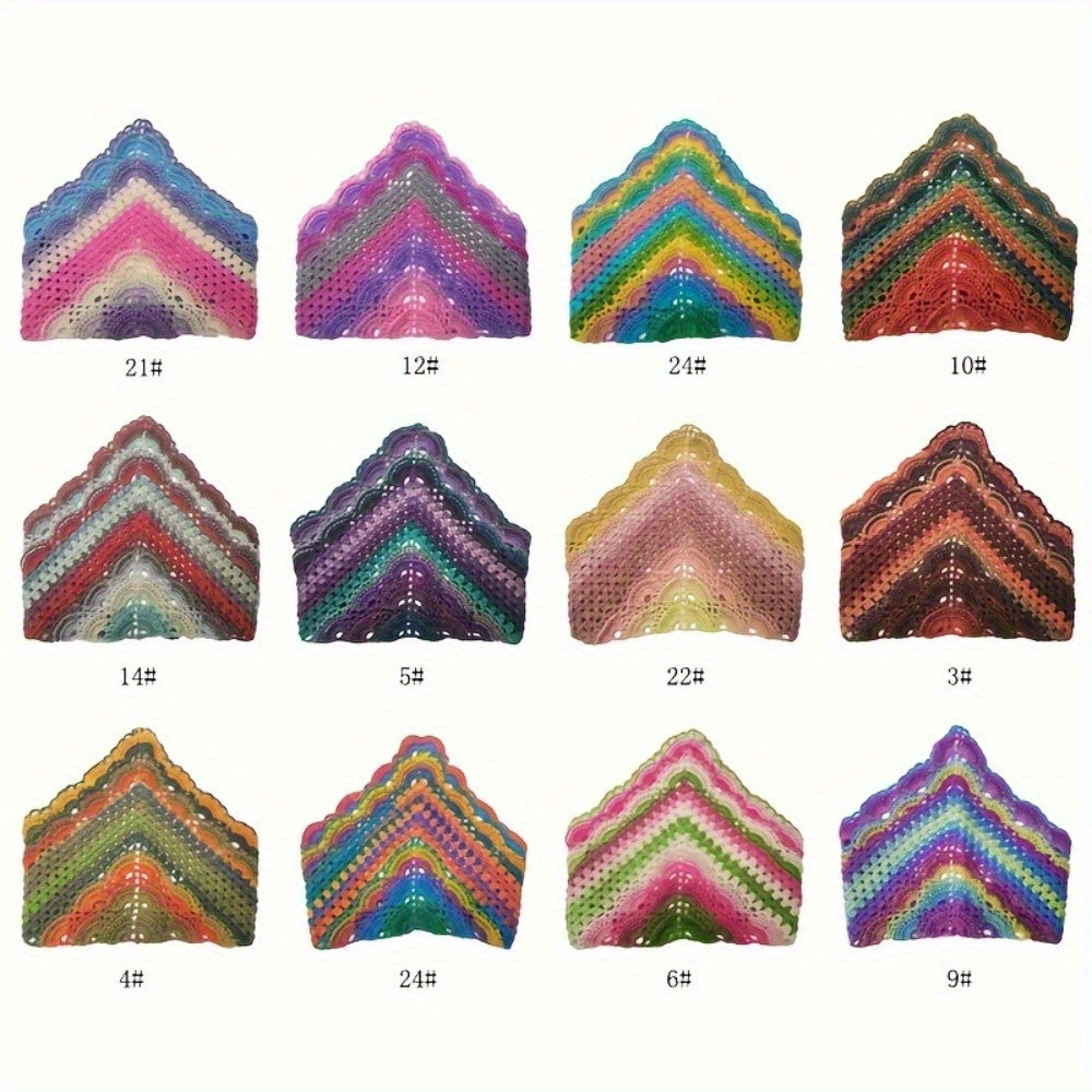 3pcs 100% Rainbow Yarn - Hand-Spun, Bright Mixed Colors (Blue, Green, Yellow, Orange, Purple) for Knitting Scarves, Shawls and Sweaters - 50g\u002F 180m (196yd) Each, Chunky Yarn