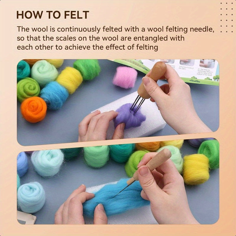 72pcs Needle Felting Wool 7.6oz Wool Roving Yarn Nature Fiber Wools with 3Layer Transparent Storage Box for Wet Felt DIY Creations 3g Color