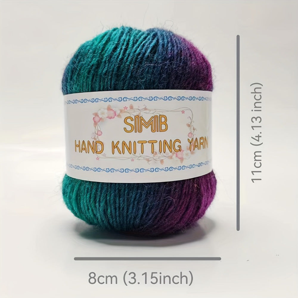 3pcs 100% Rainbow Yarn - Hand-Spun, Bright Mixed Colors (Blue, Green, Yellow, Orange, Purple) for Knitting Scarves, Shawls and Sweaters - 50g\u002F 180m (196yd) Each, Chunky Yarn