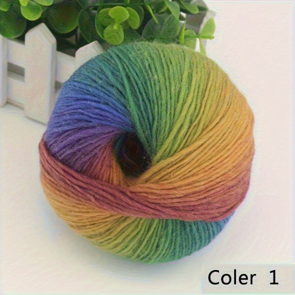 3pcs 100% Rainbow Yarn - Hand-Spun, Bright Mixed Colors (Blue, Green, Yellow, Orange, Purple) for Knitting Scarves, Shawls and Sweaters - 50g\u002F 180m (196yd) Each, Chunky Yarn
